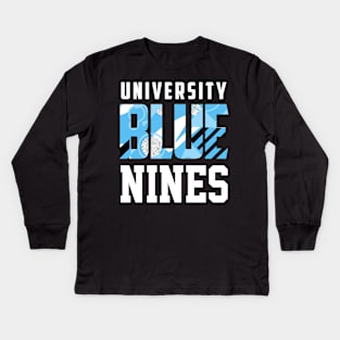 University Blue Nines Kids Long Sleeve T-Shirt